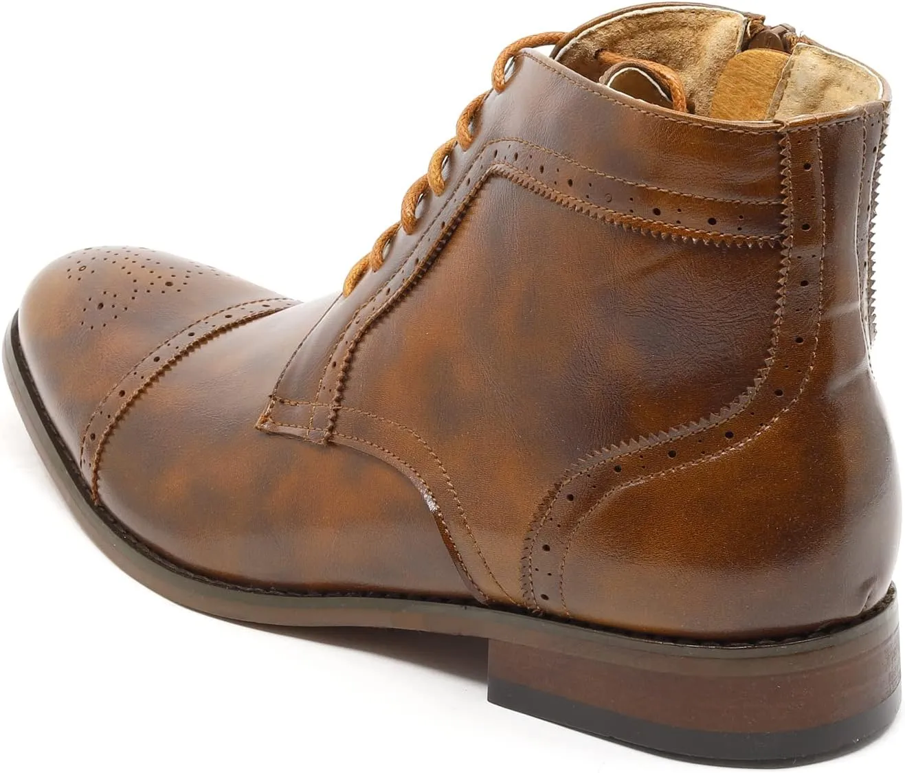 Metrocharm MC123 Men's Cap Toe Lace up Dress Casual Ankle Boot