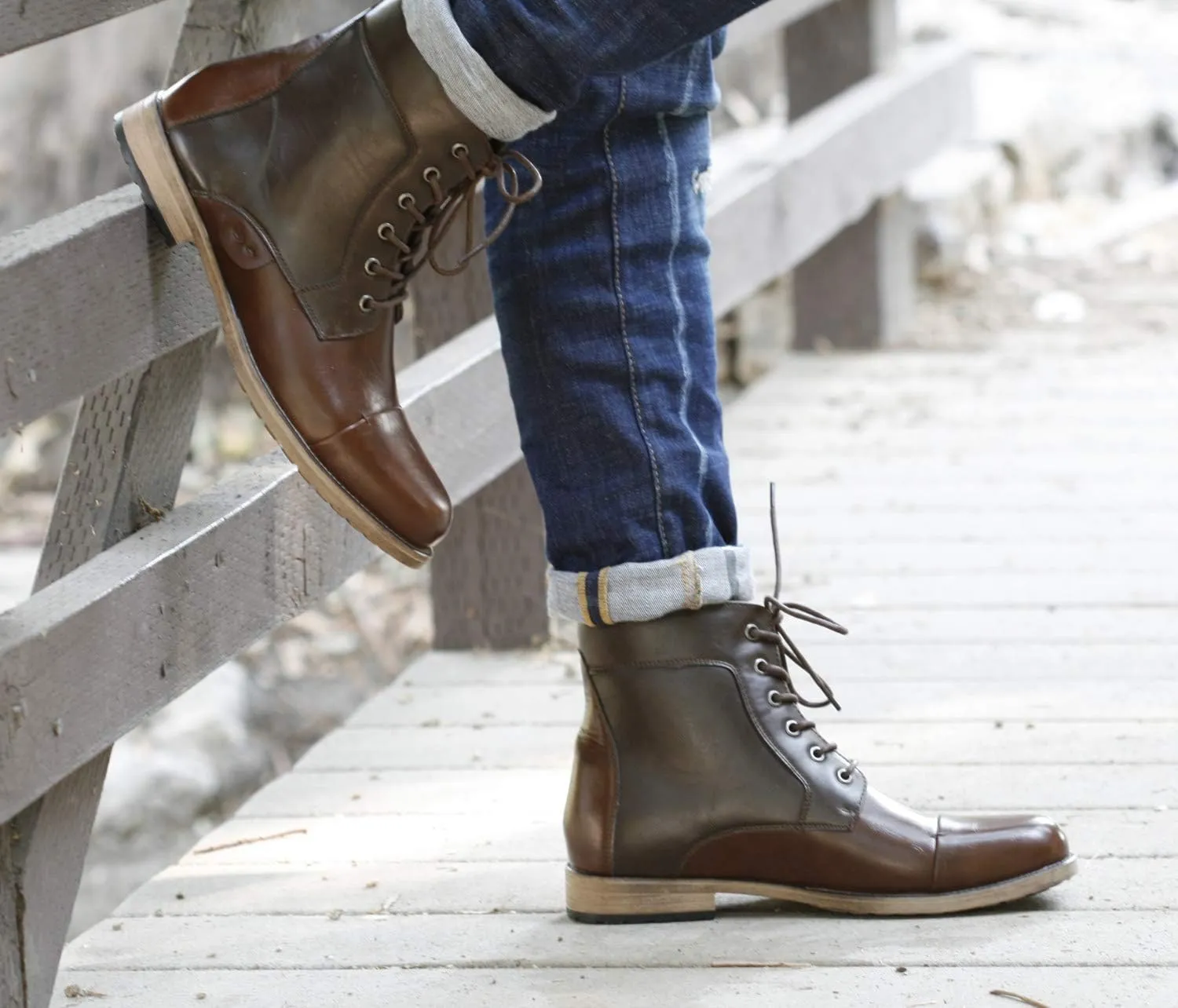 Metrocharm MC307 Men's Lace Up Cap Toe Formal Dress Casual Fashion Boots