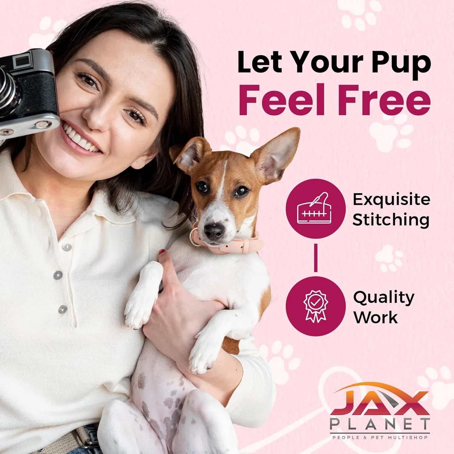 Microfiber Soft Leather Collar for Dogs -Adjustable Fashion Peach Pink No-Cruelty MF Leather Collar for Puppies-Breathable Waterproof for Indoor Outdoor Use Designer Thin Dog Collar for Small Dog[S]