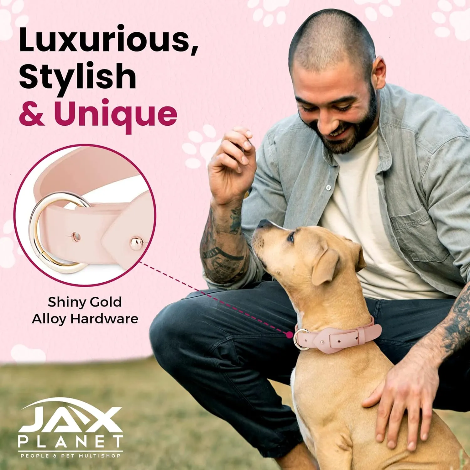 Microfiber Soft Leather Collar for Dogs -Adjustable Fashion Peach Pink No-Cruelty MF Leather Collar for Puppies-Breathable Waterproof for Indoor Outdoor Use Designer Thin Dog Collar for Small Dog[S]