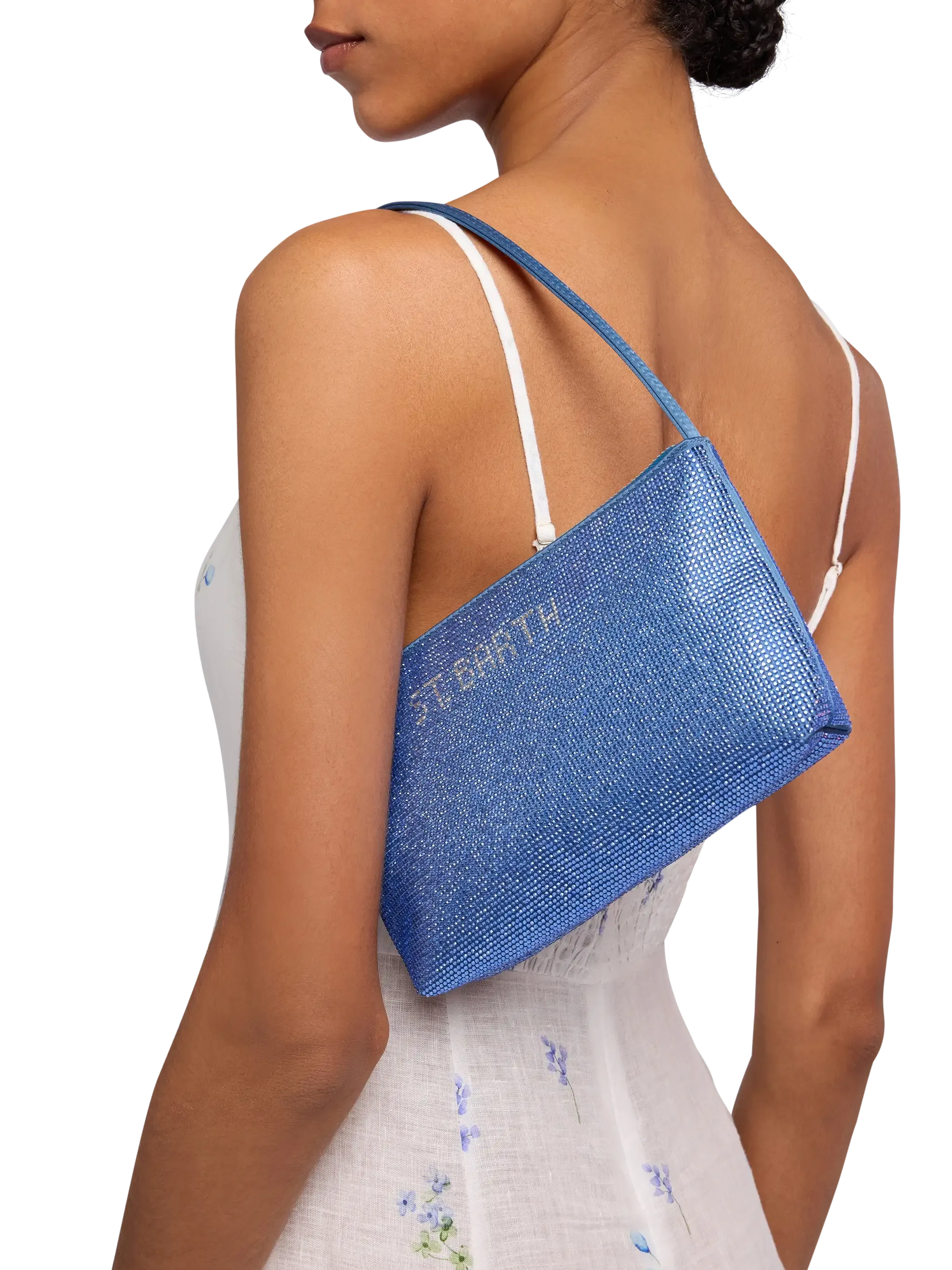 Mini bag Strassy with avio blue rhinestones