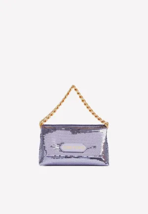 Mini Sequin-Embellished Clutch Bag
