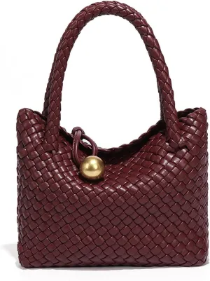 Mini Woven Women's Handbag Lightweight Luxury Vegan Leather Handle Fashion Business Daily Crossbody Bag