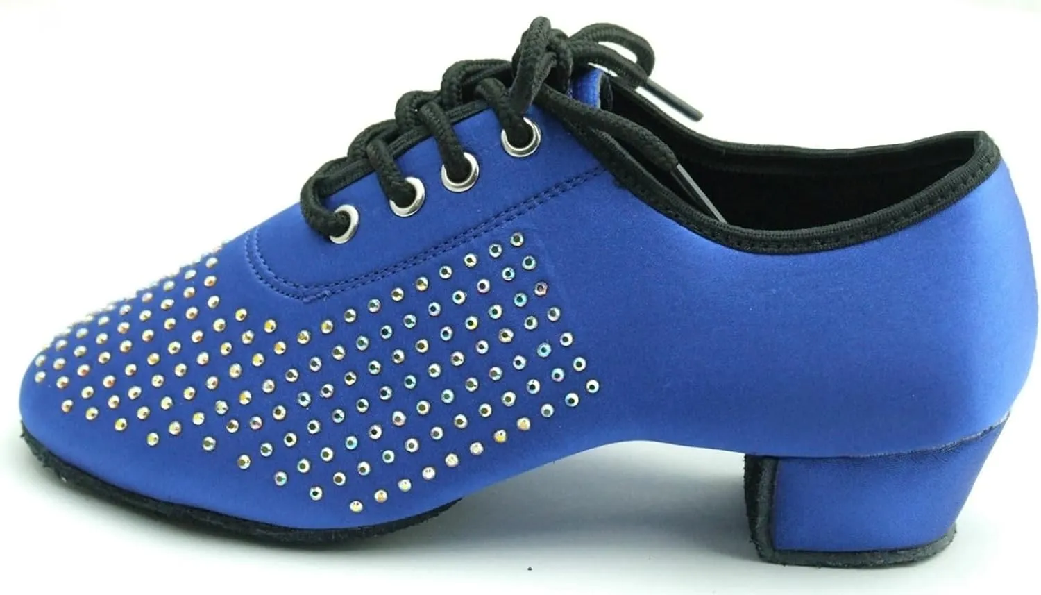 Minishion Mens Professional Dance Shoes Soft Lace-Up Latin Salsa Tango Dancing Shoes with Rhinestones