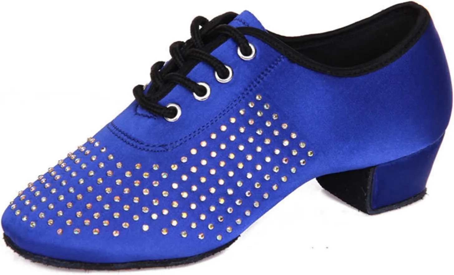 Minishion Mens Professional Dance Shoes Soft Lace-Up Latin Salsa Tango Dancing Shoes with Rhinestones