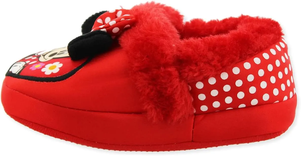 Minnie Mouse Toddler Girl's Plush A-Line Slippers