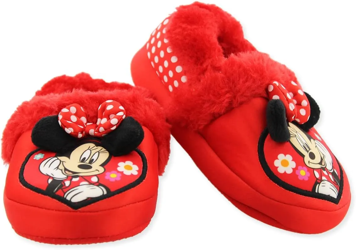Minnie Mouse Toddler Girl's Plush A-Line Slippers