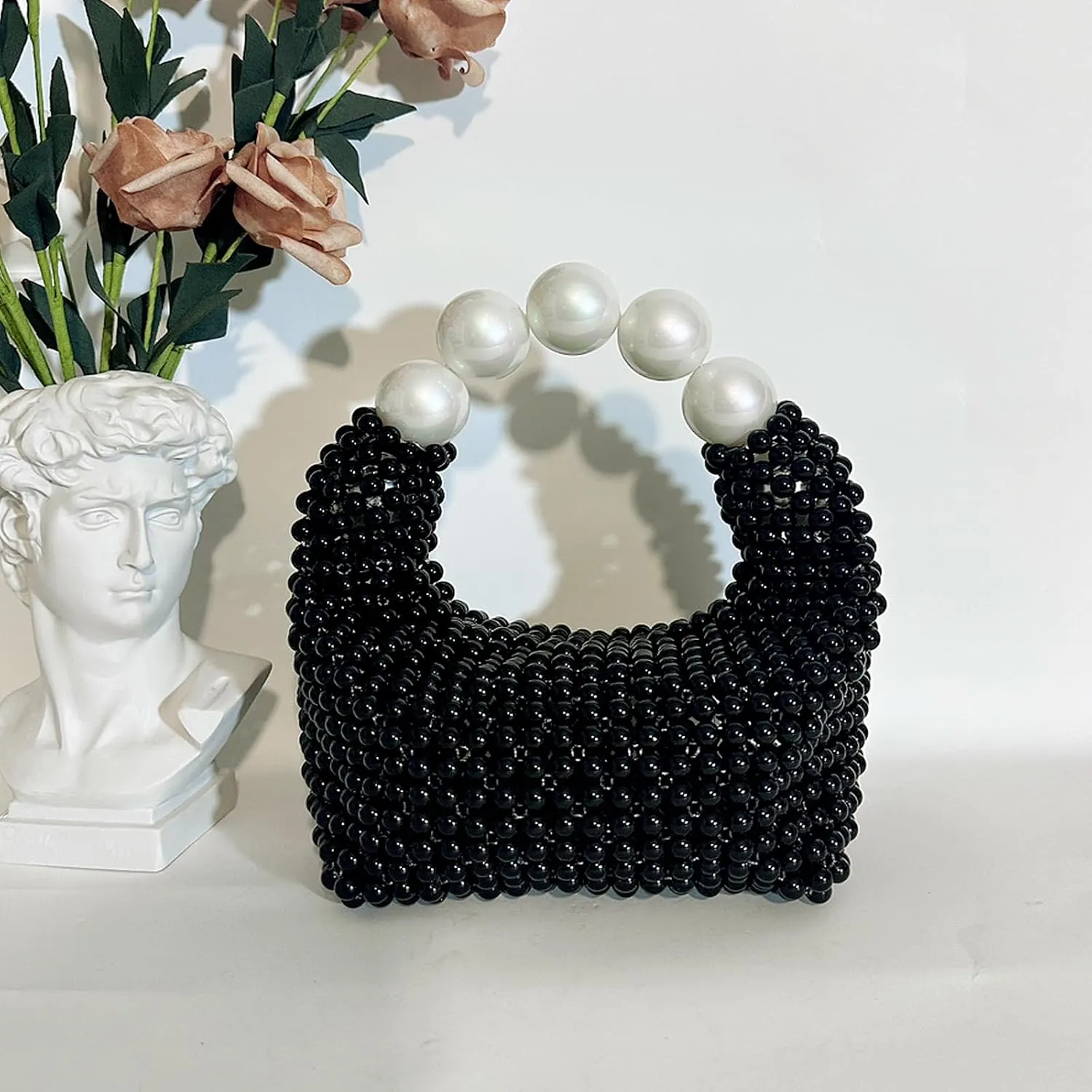 Miuco Pearl Clutch Handbag Women's Glittering Dinner Purse Party Wedding Prom Evening Bags