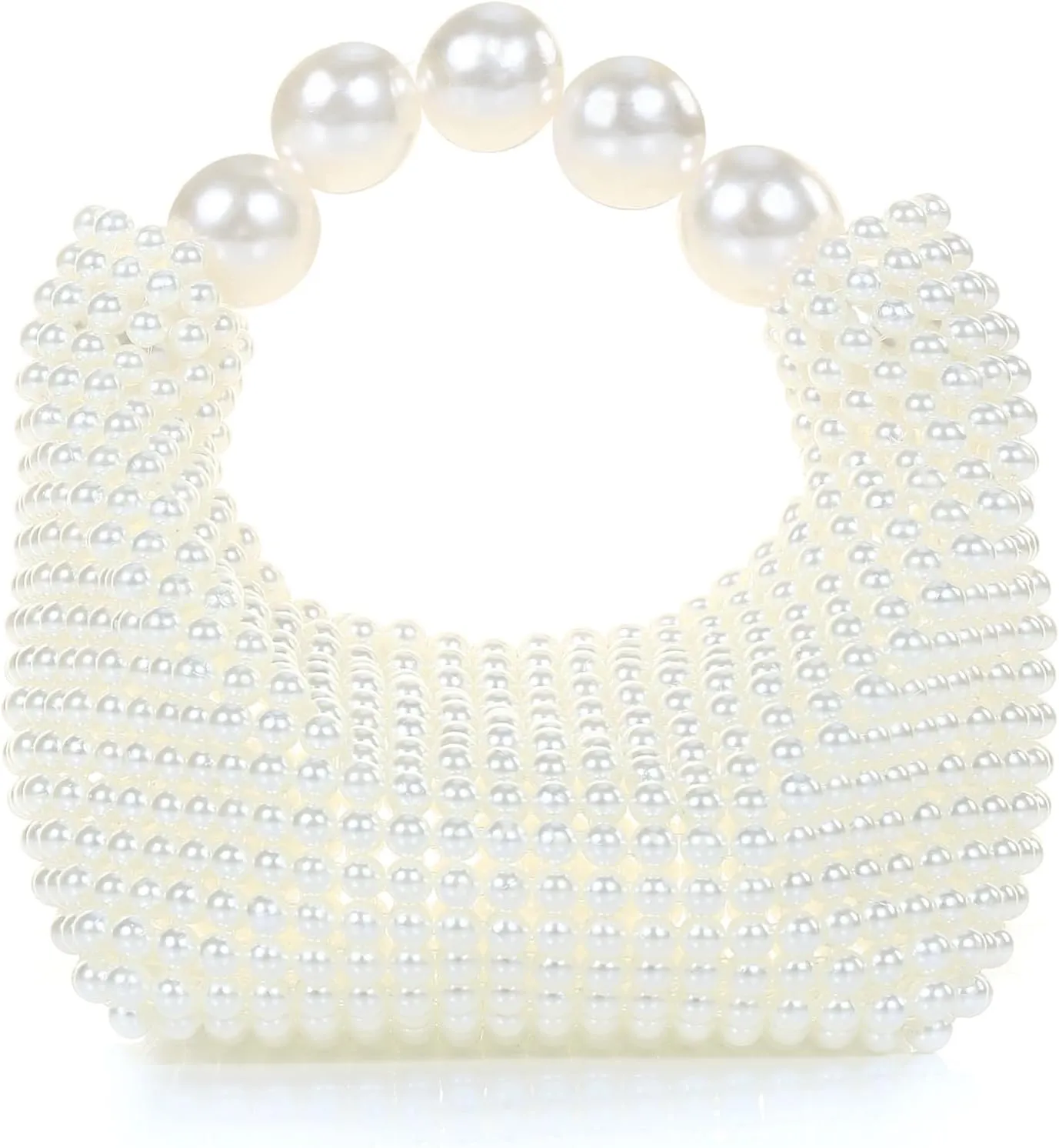 Miuco Pearl Clutch Handbag Women's Glittering Dinner Purse Party Wedding Prom Evening Bags