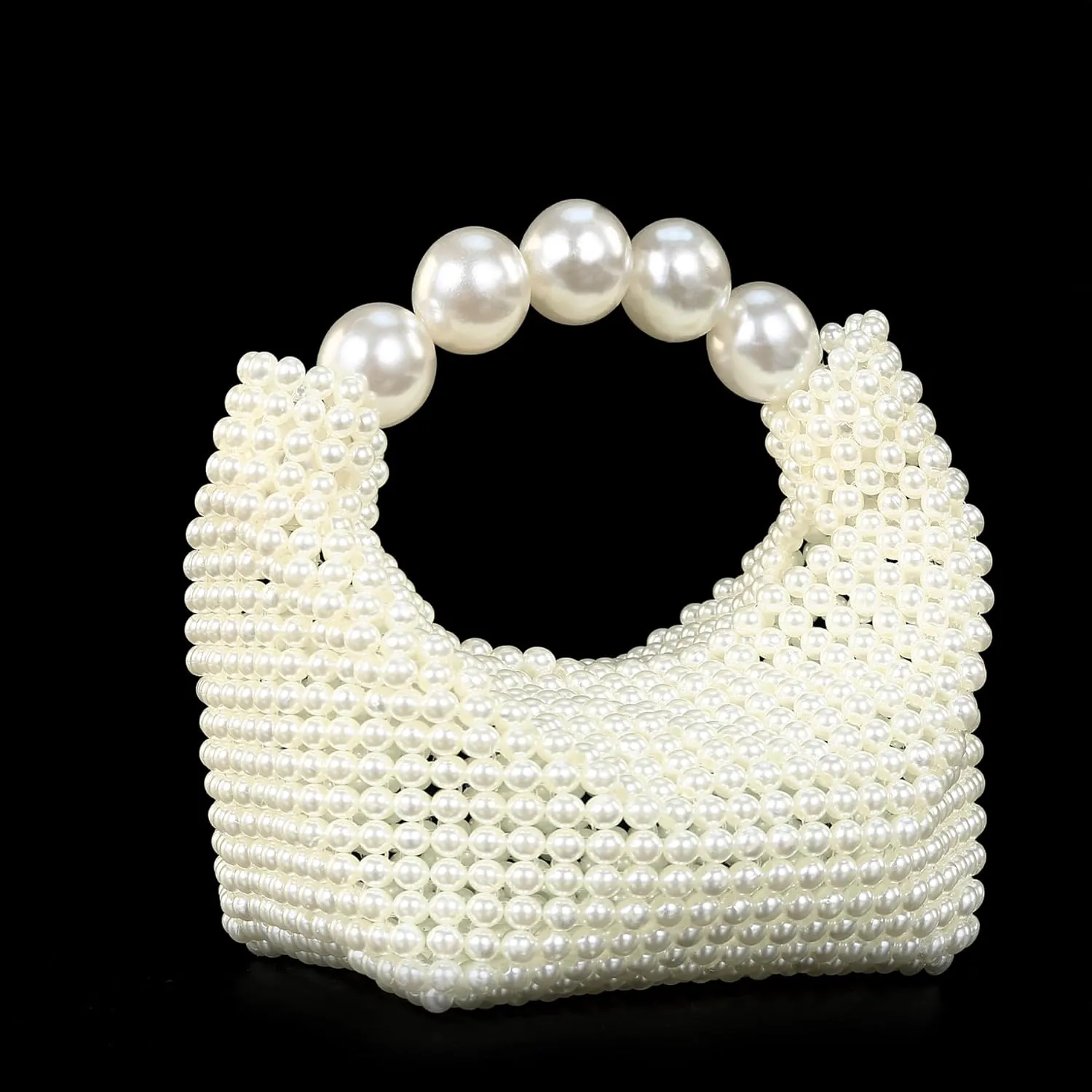 Miuco Pearl Clutch Handbag Women's Glittering Dinner Purse Party Wedding Prom Evening Bags