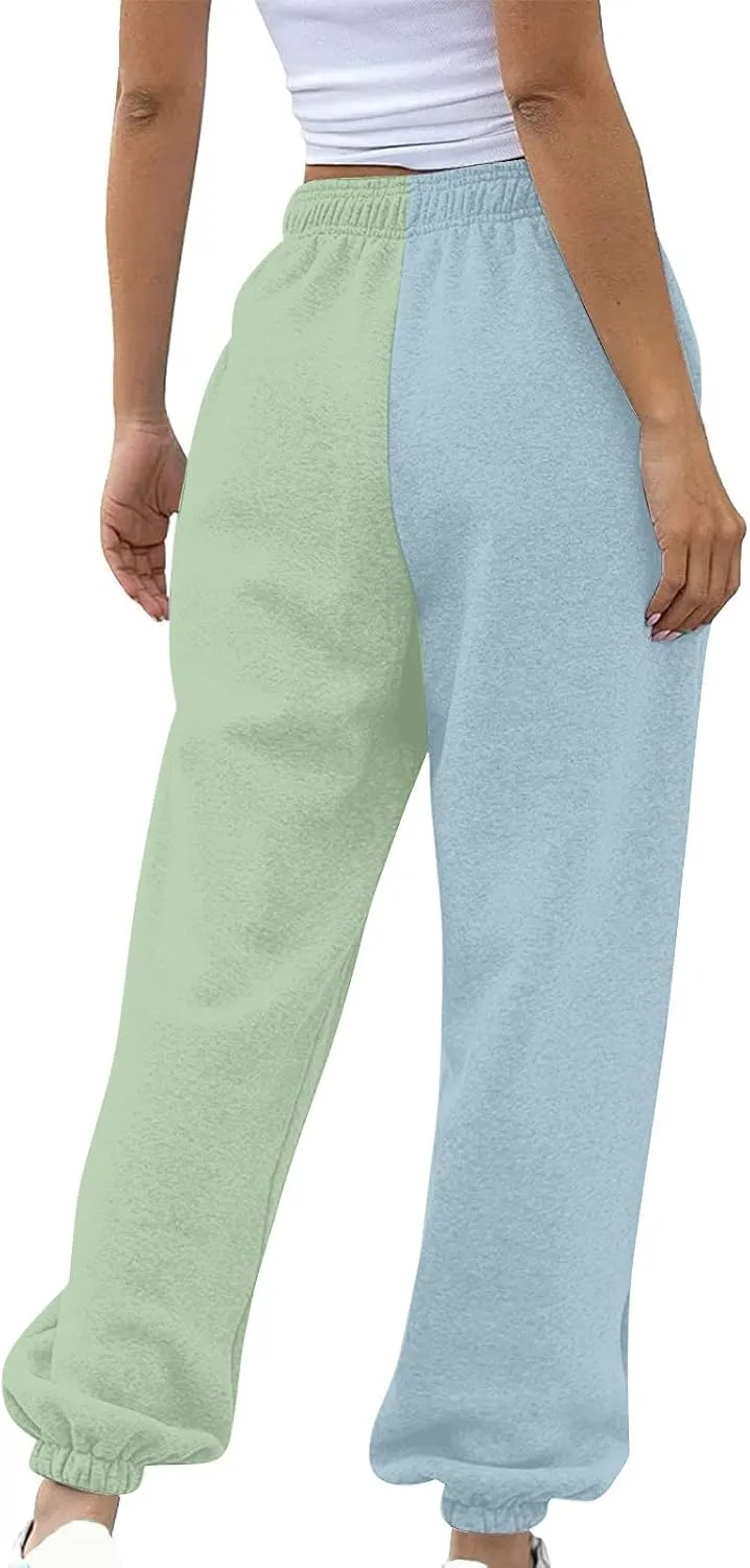 Miyaomn Women's Joggers Pants Casual Patchwork Drawstring Running Trousers Athletic Workout Gym Yoga Sweatpants with Pockets