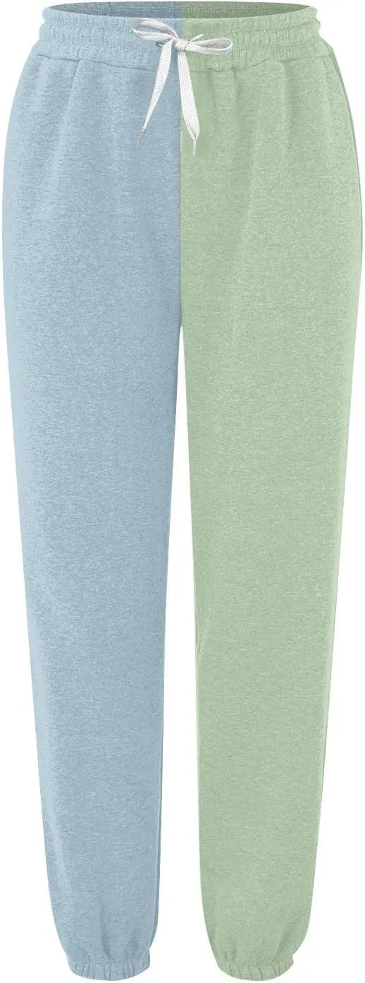Miyaomn Women's Joggers Pants Casual Patchwork Drawstring Running Trousers Athletic Workout Gym Yoga Sweatpants with Pockets