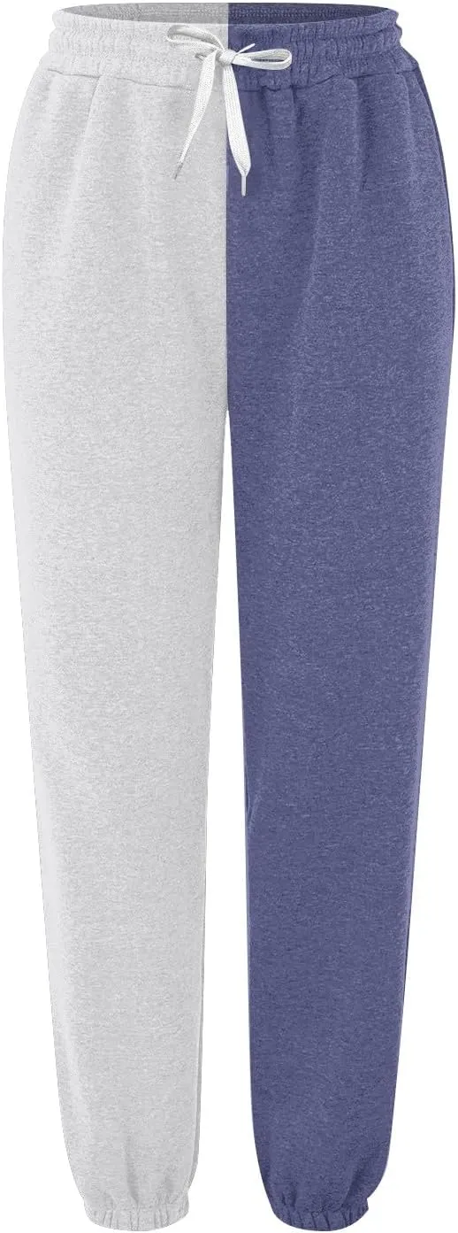 Miyaomn Women's Joggers Pants Fall Fashion Running Sweatpants with Pockets Athletic Patchwork Casual Pants for Workout Lounge