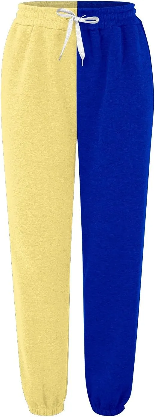 Miyaomn Women's Joggers Pants Fall Fashion Running Sweatpants with Pockets Athletic Patchwork Casual Pants for Workout Lounge