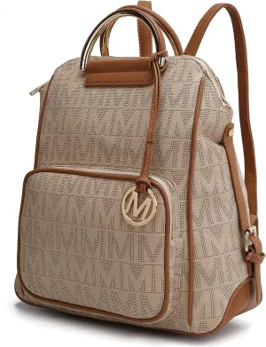 MKF Collection Signature Women Backpack, Vegan Leather Travel Bag Top-Handle Fashion Business Work Bag by Mia K