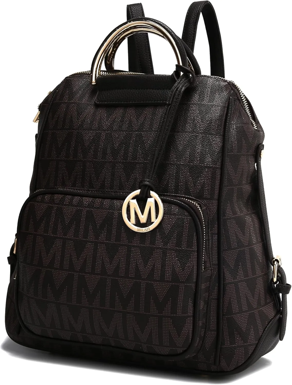 MKF Collection Signature Women Backpack, Vegan Leather Travel Bag Top-Handle Fashion Business Work Bag by Mia K
