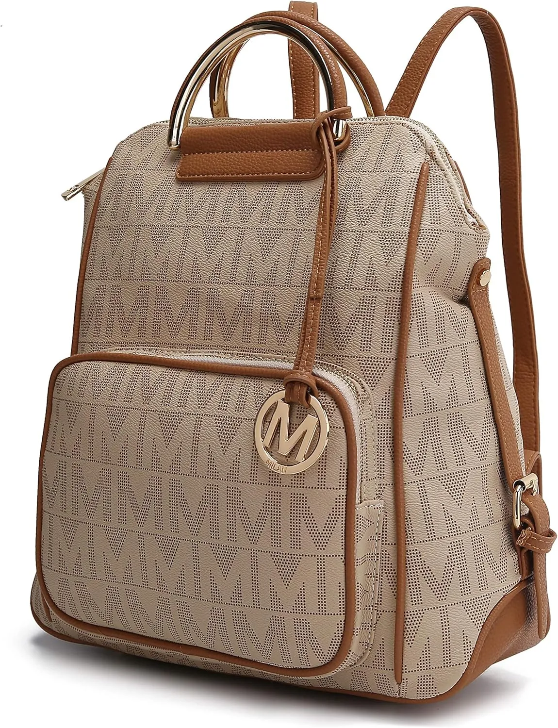 MKF Collection Signature Women Backpack, Vegan Leather Travel Bag Top-Handle Fashion Business Work Bag by Mia K