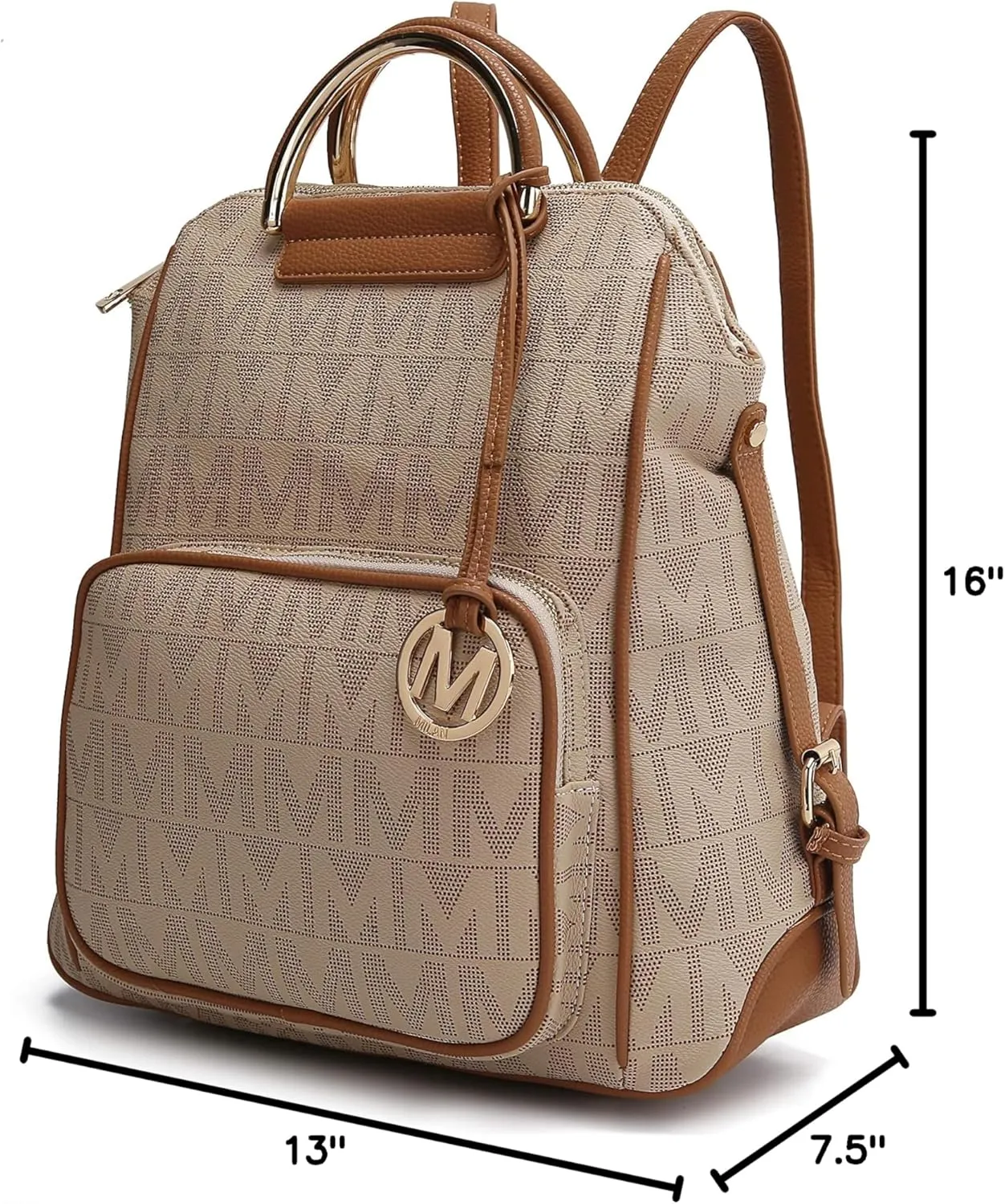 MKF Collection Signature Women Backpack, Vegan Leather Travel Bag Top-Handle Fashion Business Work Bag by Mia K