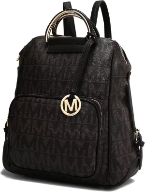 MKF Collection Signature Women Backpack, Vegan Leather Travel Bag Top-Handle Fashion Business Work Bag by Mia K