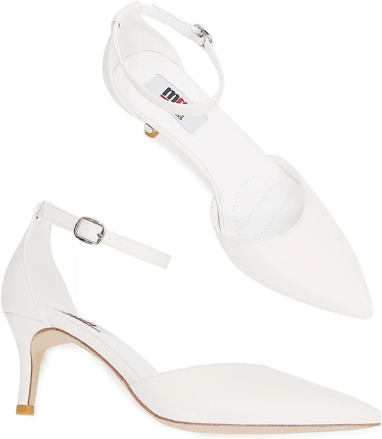 mm Women's Ankle Strap Front-Sling Pointed Toe Stiletto Heel