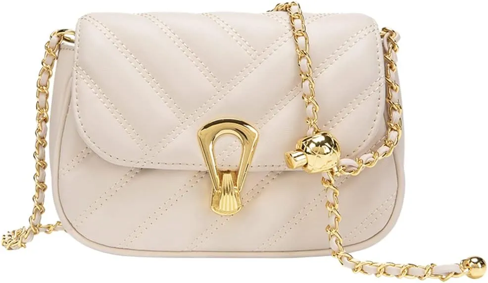 Mn&Sue Crossbody Bags for Women Fashion Quilted Purse Small Shoulder Bag with Adjustable Chain Ladies Clutch