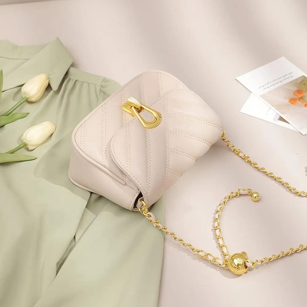 Mn&Sue Crossbody Bags for Women Fashion Quilted Purse Small Shoulder Bag with Adjustable Chain Ladies Clutch