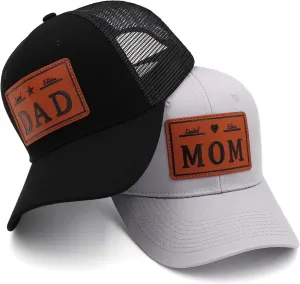 Mom and Dad Hats Embroidered Adjustable Baseball Caps, Mothers and Fathers Day Mom Dad Gifts from Daughter Son Wife Husband