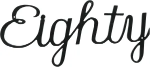 Montague Metal Products Large Script House Number, Eighty,Black