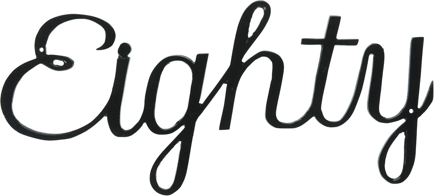 Montague Metal Products Large Script House Number, Eighty,Black