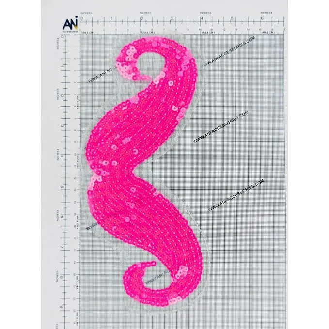 Moustache Sew On Sequins Patch