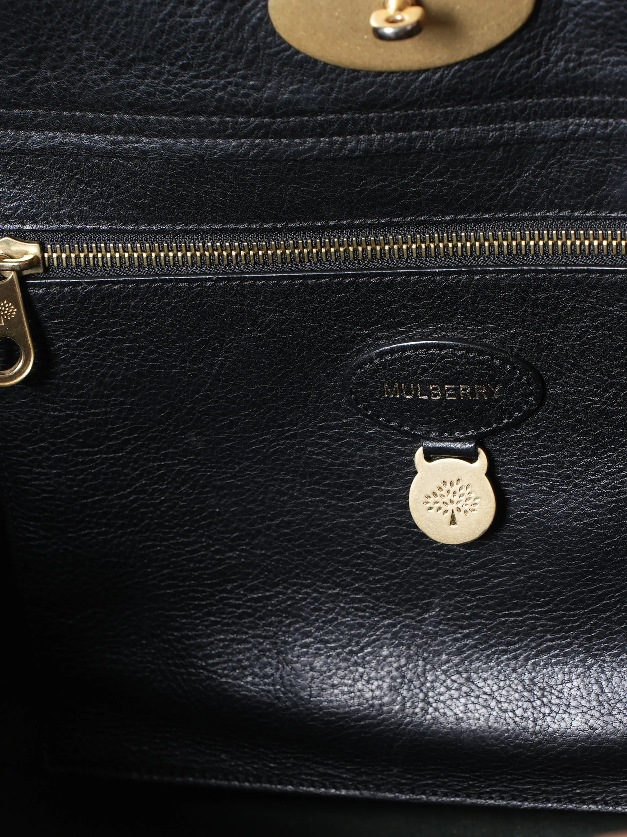 Mulberry Black Leather Tote Bag