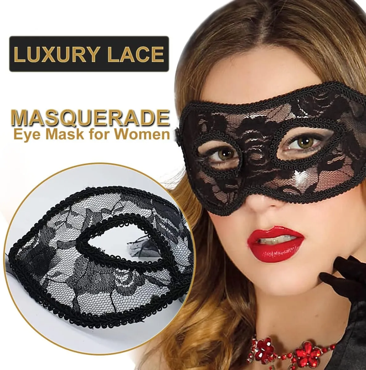 MYMENU Masquerade Mask for Couples Women Metal Rhinestone Venetian Party Evening Prom ball