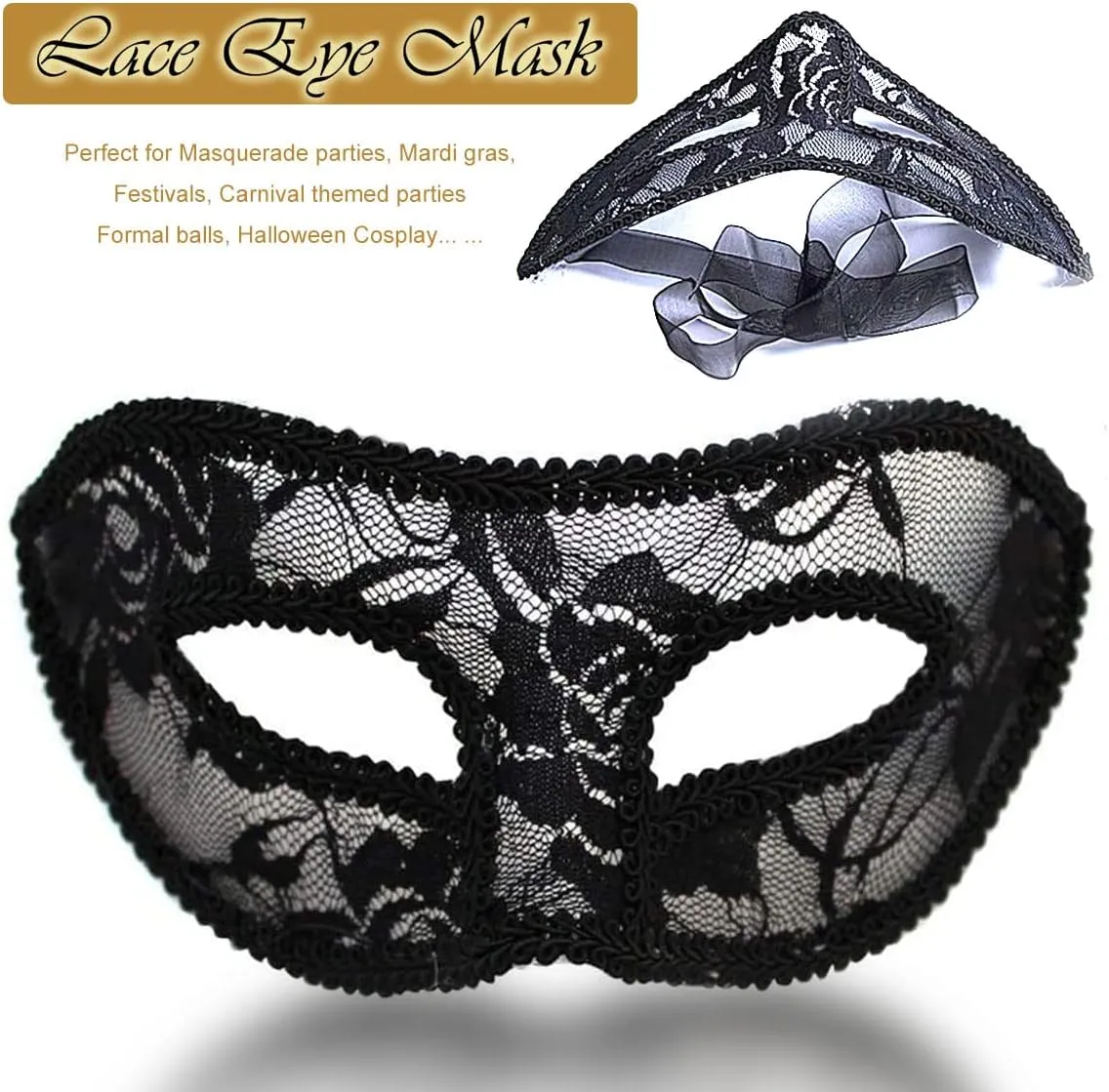 MYMENU Masquerade Mask for Couples Women Metal Rhinestone Venetian Party Evening Prom ball