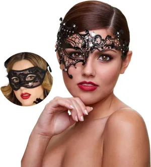 MYMENU Masquerade Mask for Couples Women Metal Rhinestone Venetian Party Evening Prom ball