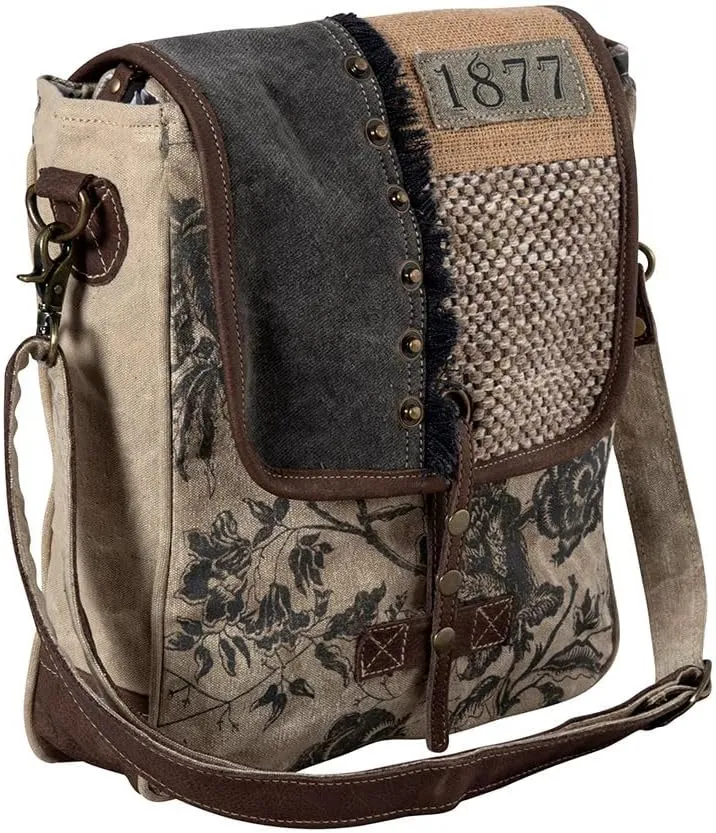 Myra Bag Shoulder Bag for Women - Western Upcycled Canvas and Leather Crossbody Bag