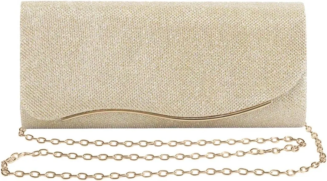 Naimo Flap Dazzling Small Clutch Bag Evening Bag With Detachable Chain