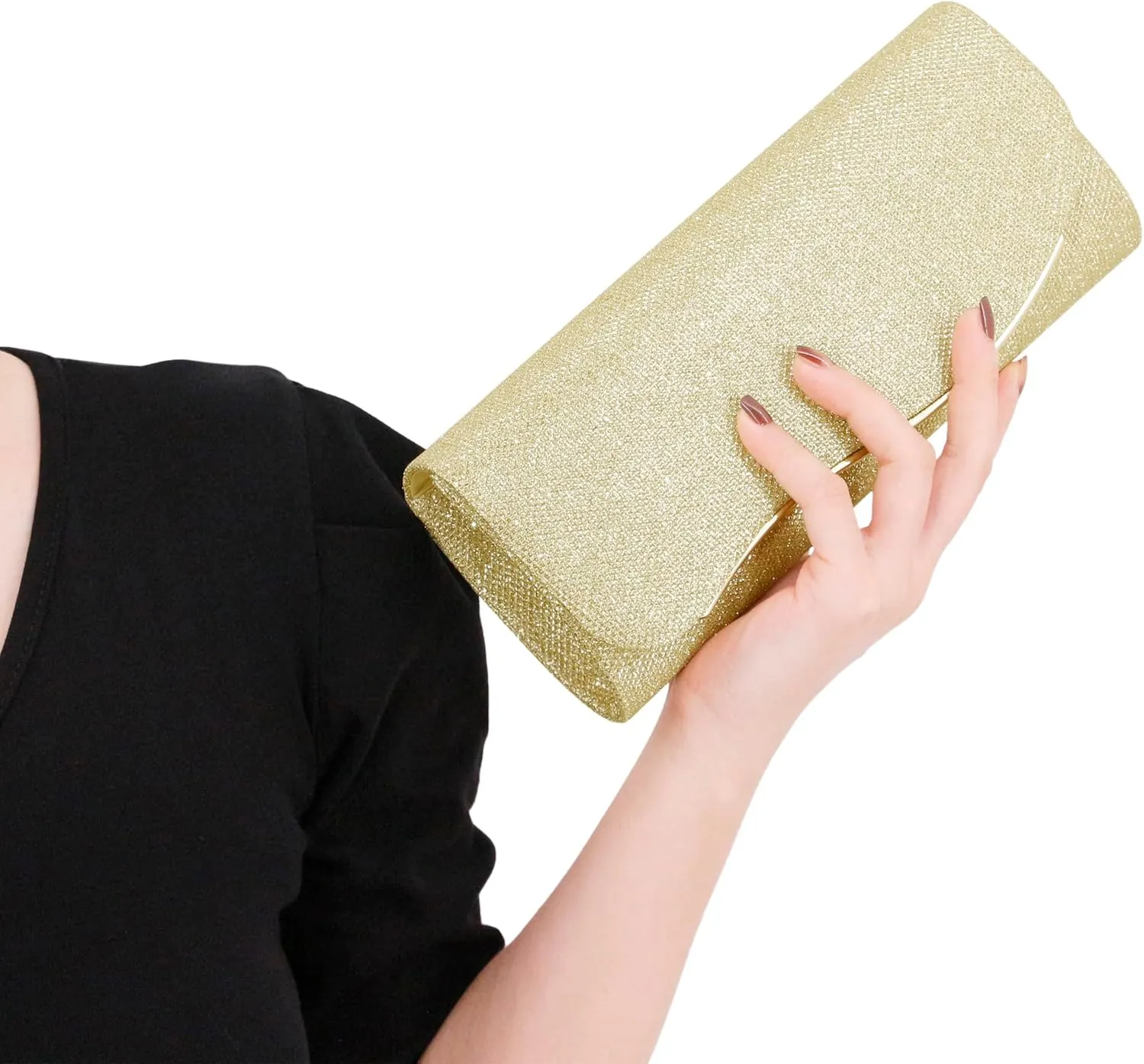 Naimo Flap Dazzling Small Clutch Bag Evening Bag With Detachable Chain