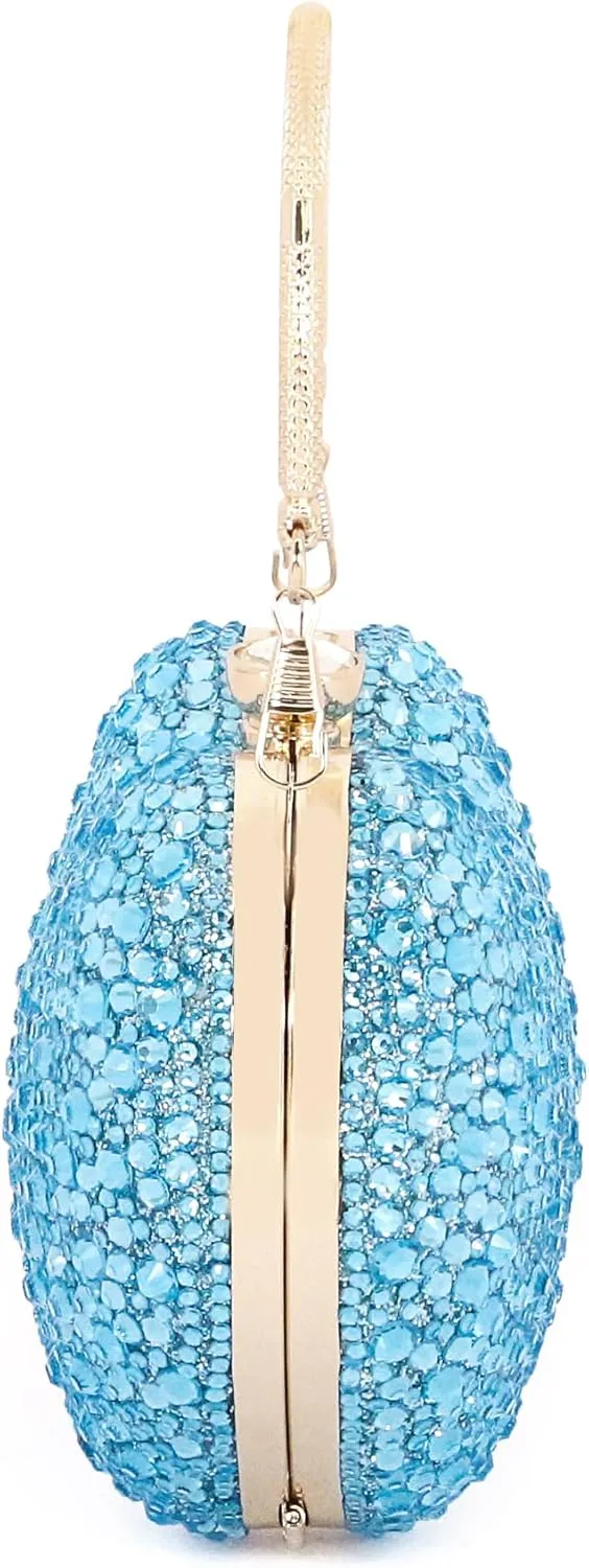 Naimo Womens Heart Bag Rhinestone Evening Bag Handbag Purse for Wedding Cocktail Party