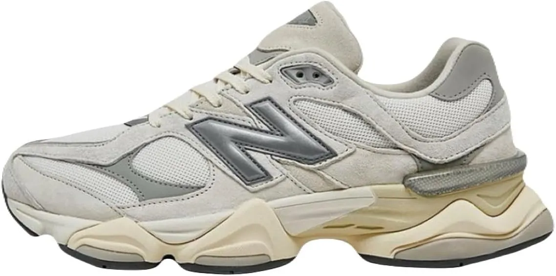 New Balance Women's 9060 Sneakers, White Grey, 8.5 Medium US