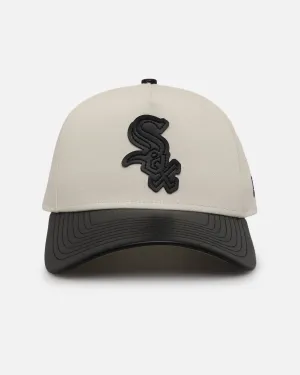 New Era Chicago White Sox 'Leather Visor' 9FORTY A-Frame Snapback Chrome White/Black