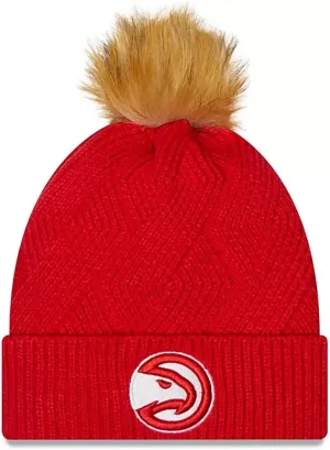 New Era Women Atlanta Hawks Snowy Knit Cuffed Pom Beanie Purple