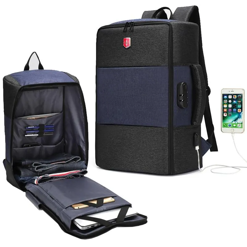 New Waterproof Men Backpack Anti-thief 17 inch Laptop Backpack USB Charging Travel Bag Unisex Casual School Bags Mochila Male