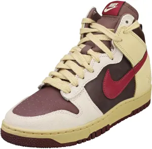 Nike Dunk HIGH 1985 Womens Fashion Trainers in Grey Burgundy - 8 US