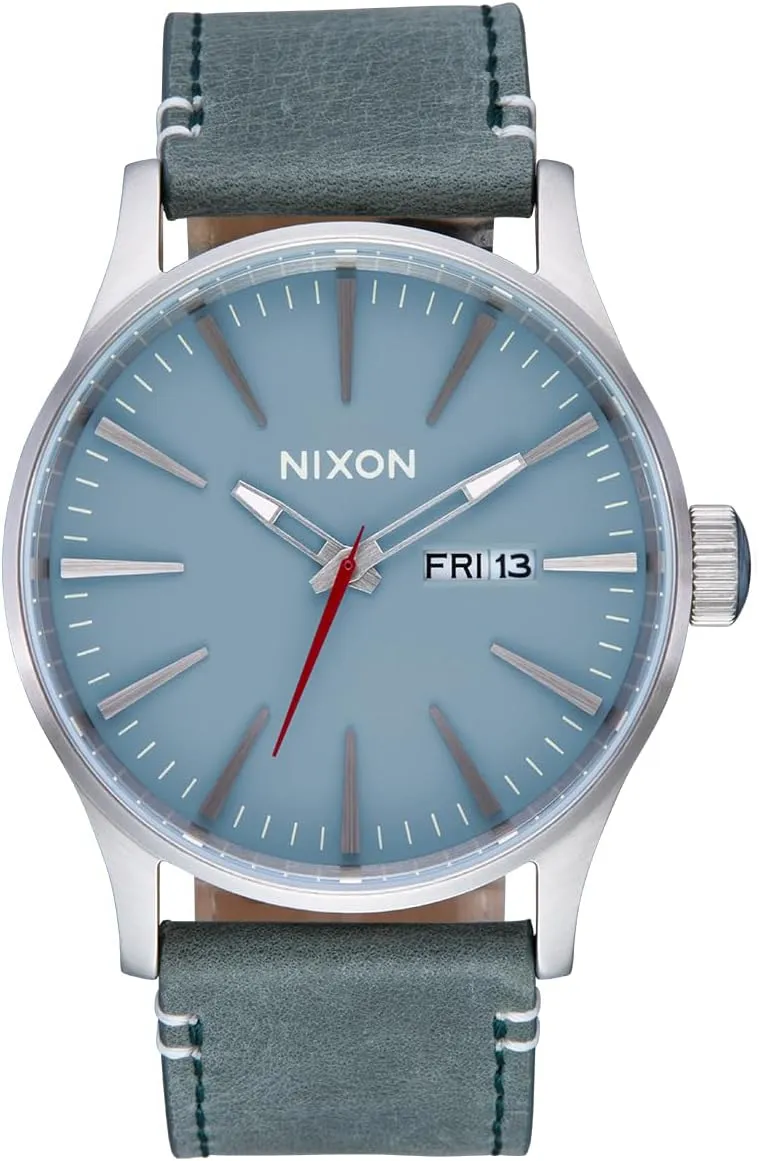 Nixon Men's A105 Sentry 42mm Stainless Steel Leather Quartz Movement Watch