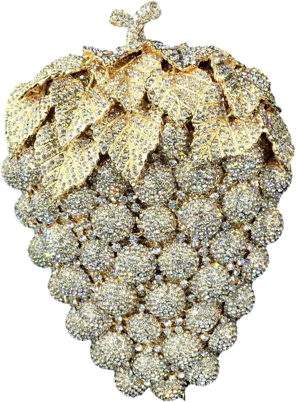 Novelty Grapes Crystal Clutch Bag Women Fruits Evening Handbags Bridal Party Rhinestone Clutch Purse Wedding Bag,Small