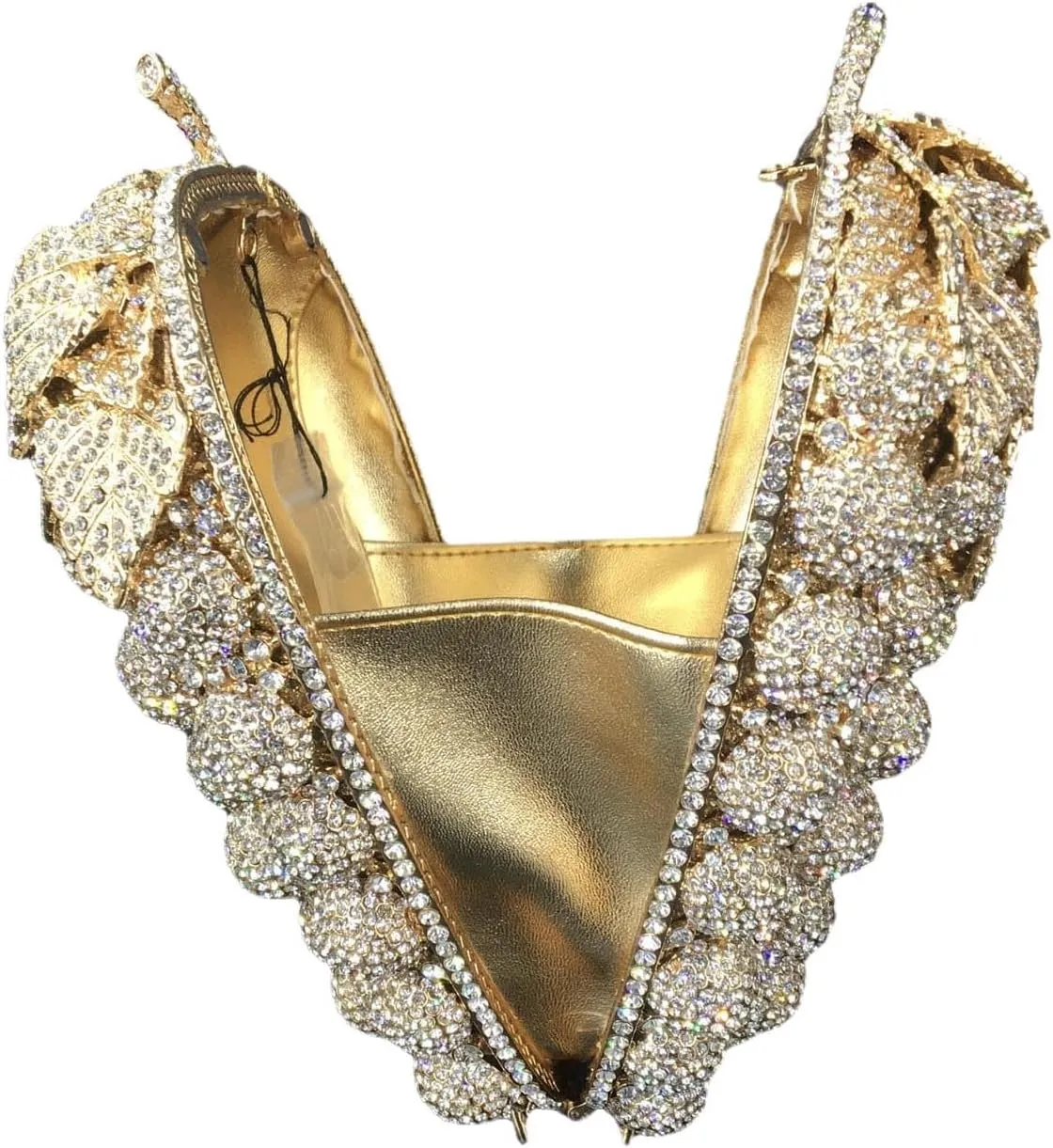 Novelty Grapes Crystal Clutch Bag Women Fruits Evening Handbags Bridal Party Rhinestone Clutch Purse Wedding Bag,Small