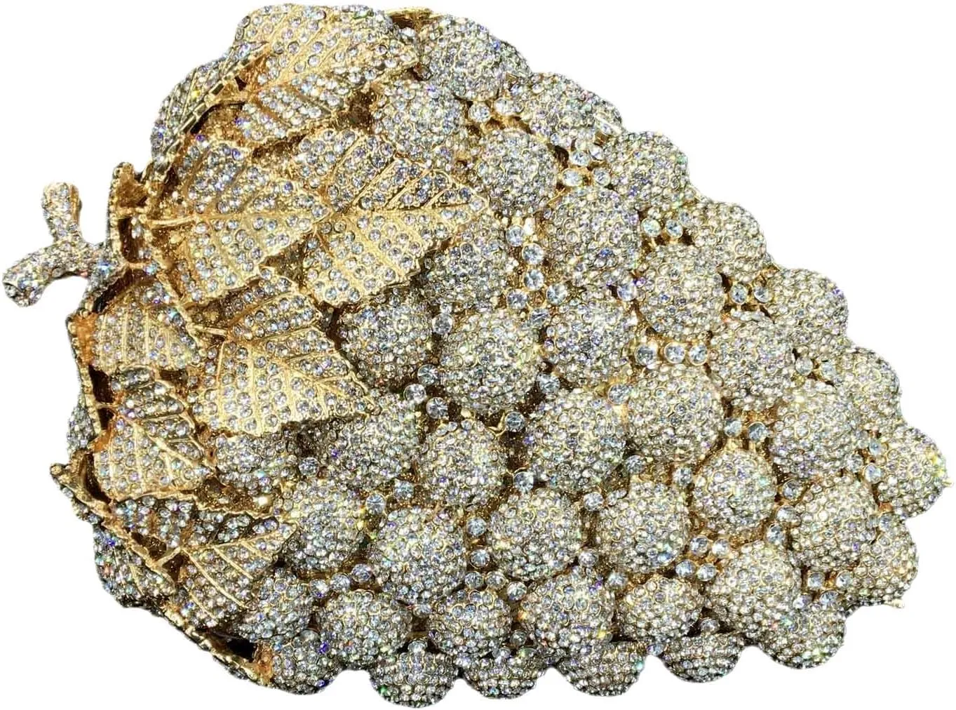 Novelty Grapes Crystal Clutch Bag Women Fruits Evening Handbags Bridal Party Rhinestone Clutch Purse Wedding Bag,Small
