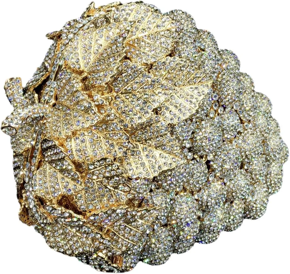 Novelty Grapes Crystal Clutch Bag Women Fruits Evening Handbags Bridal Party Rhinestone Clutch Purse Wedding Bag,Small