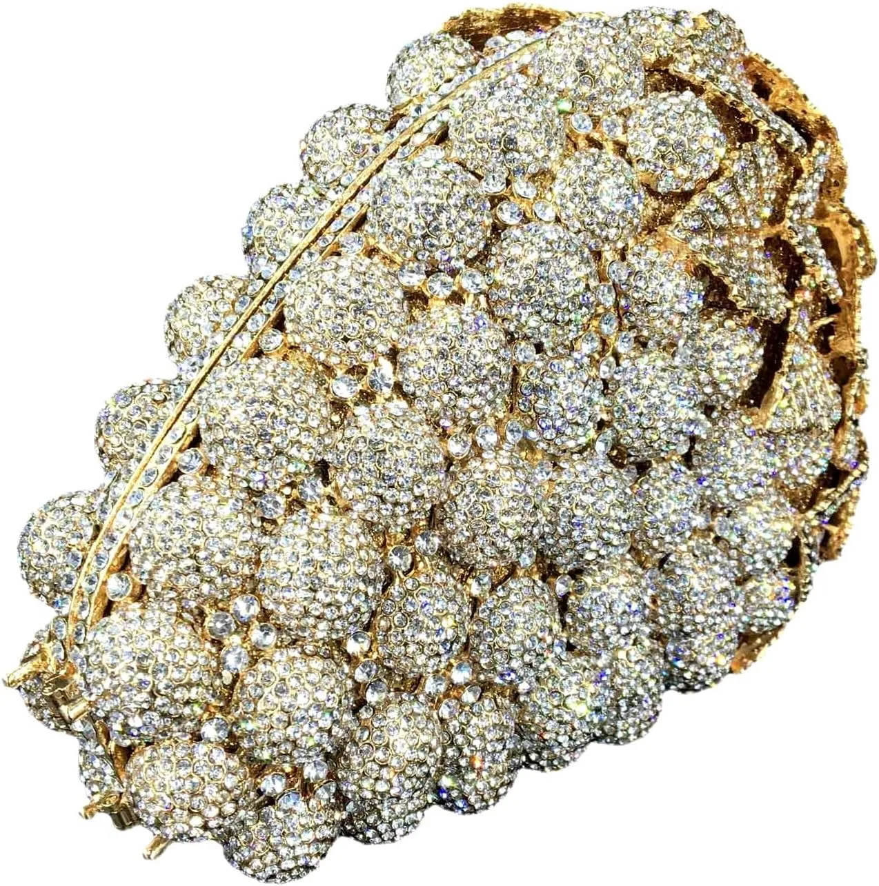 Novelty Grapes Crystal Clutch Bag Women Fruits Evening Handbags Bridal Party Rhinestone Clutch Purse Wedding Bag,Small