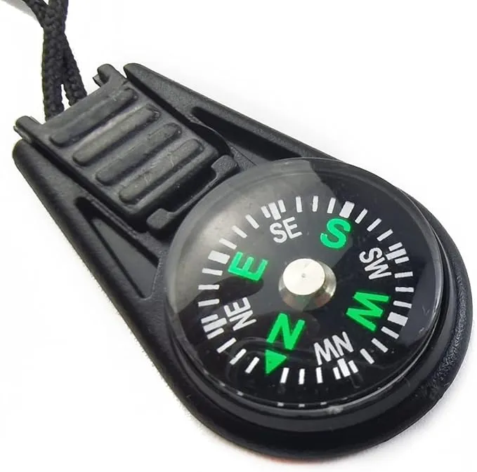 NSBELL 25PCS Mini Survival Compass Zipper Pull Slider Outdoor Camping Hiking Pocket Compass Liquid Filled Compass for Emergency Survival Kits Watchband Paracord Bracelet Necklace Key Chain